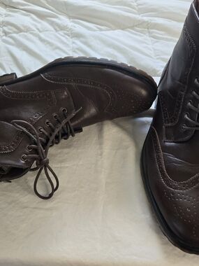 David Stone ankle boots wingtip brown size 12 EUC. 0803